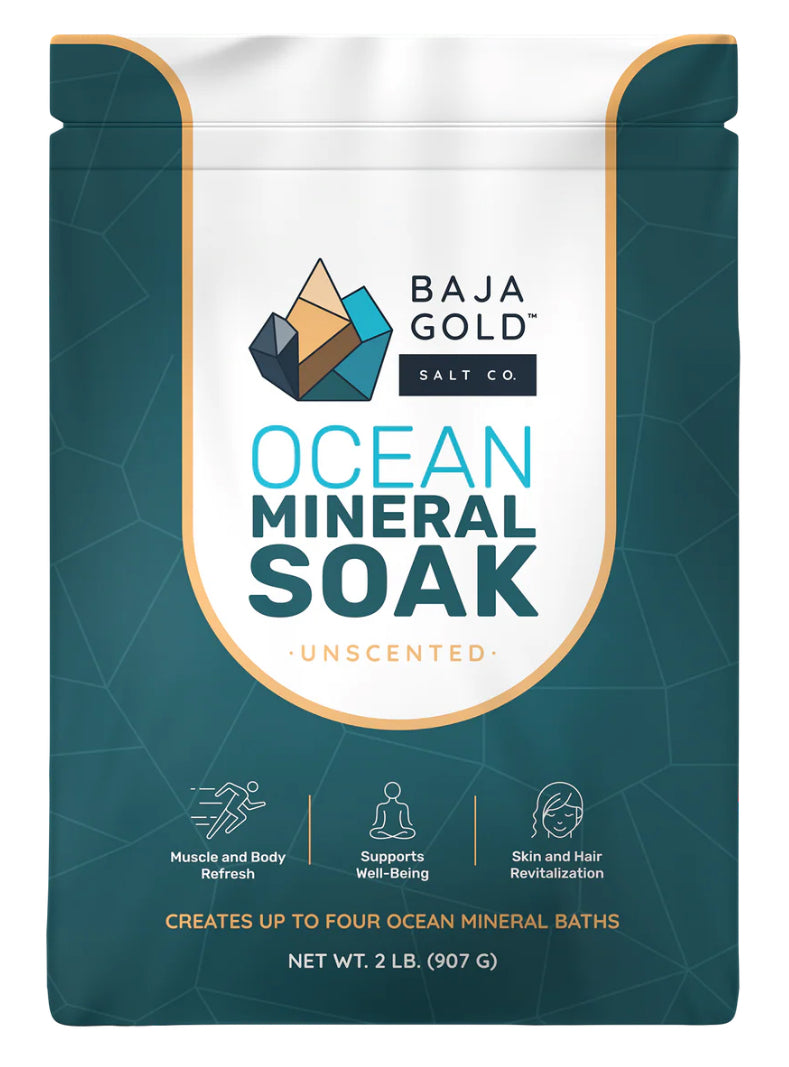 Baja Gold Ocean Mineral Soak package on a white background