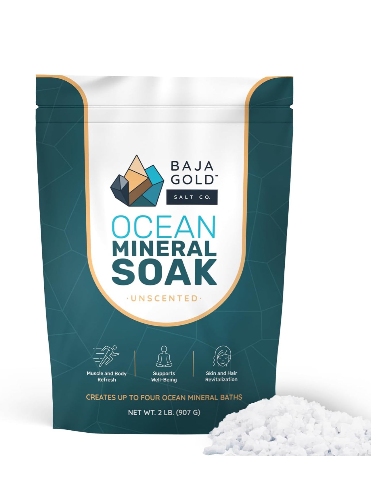 Baja Gold Ocean Mineral Soak package on a white background