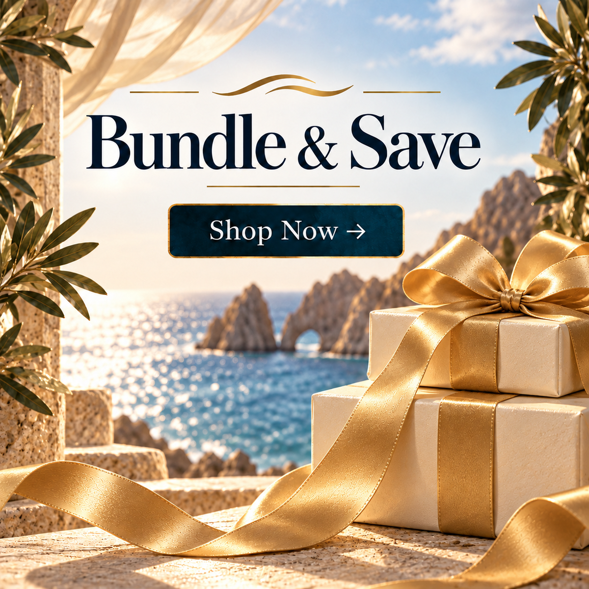 Promotional graphic with 'Bundle & Save' text and a 'Shop Now' button on a blue background.