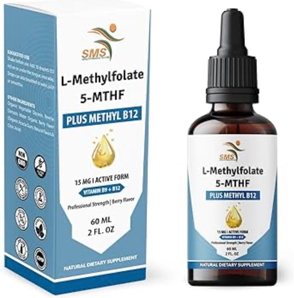 L-Methylfolate 15 mg + Methyl B12 Liquid Drops | 5-MTHF | 60 mL