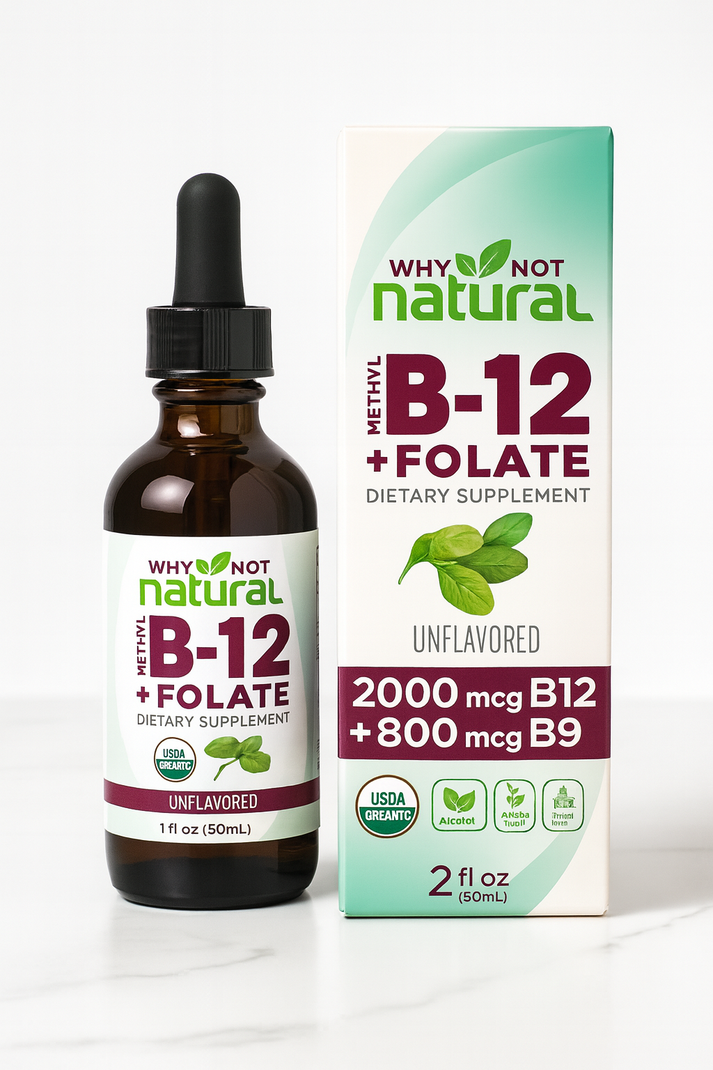 Why Not Natural Methyl B-12 + Folate Unflavoured Liquid – 60ml