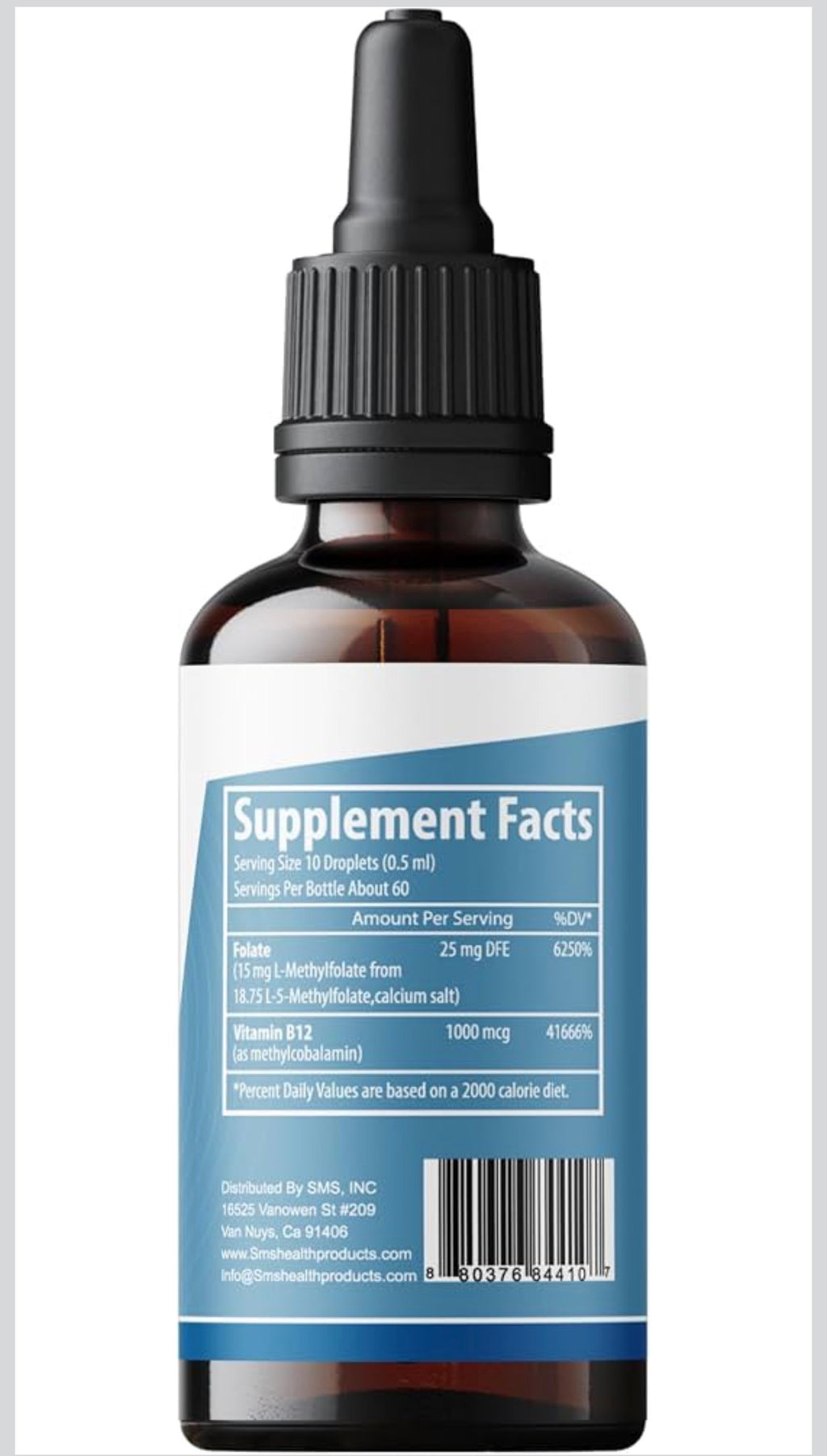 L-Methylfolate 15 mg + Methyl B12 Liquid Drops | 5-MTHF | 60 mL