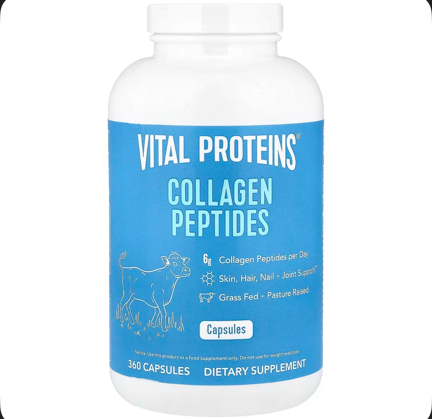 Vital Proteins Collagen Peptides supplement bottle on a white background