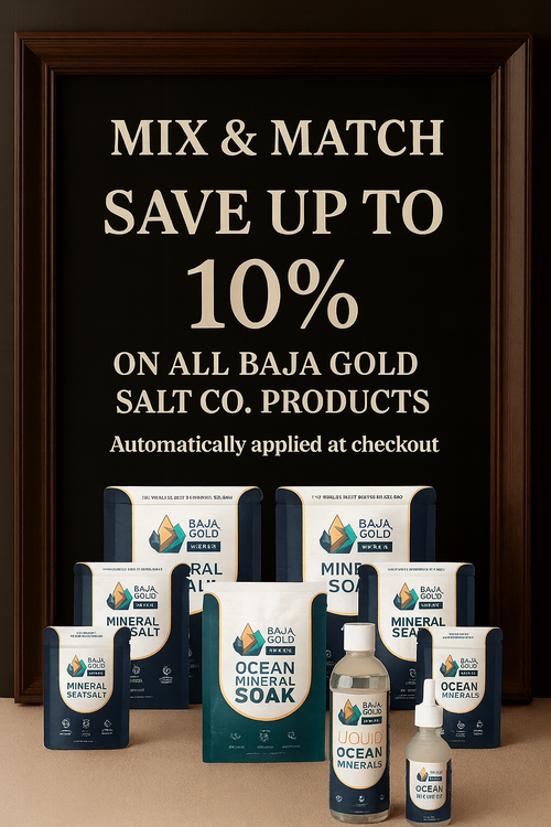 Baja Gold Salt Co Ocean Mineral Soak | Natural Bath Salts | Available in Lavender, Eucalyptus & Unscented Fragrances 907g