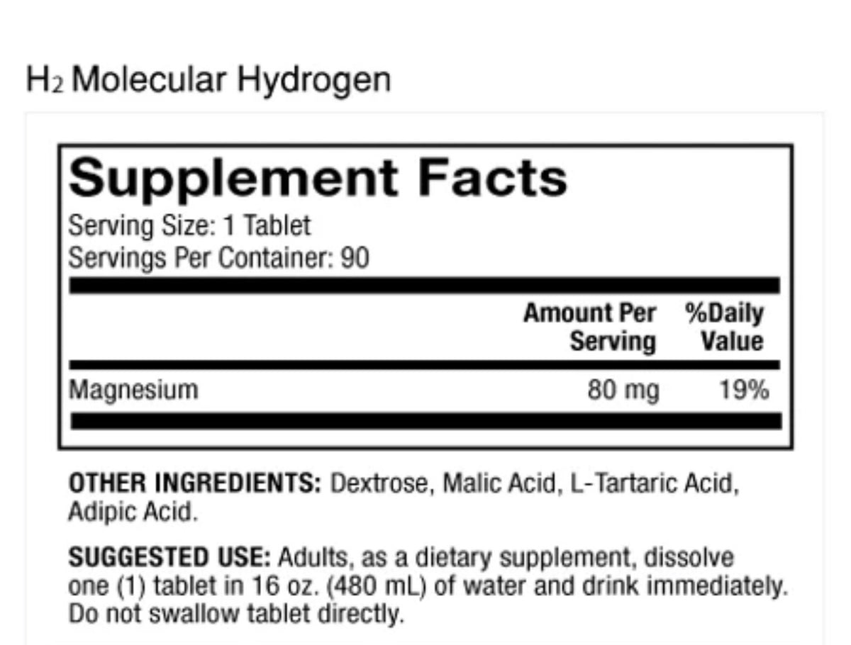 Dr Mercola H2 Molecular Hydrogen 30, 60 or 90 Days Supply