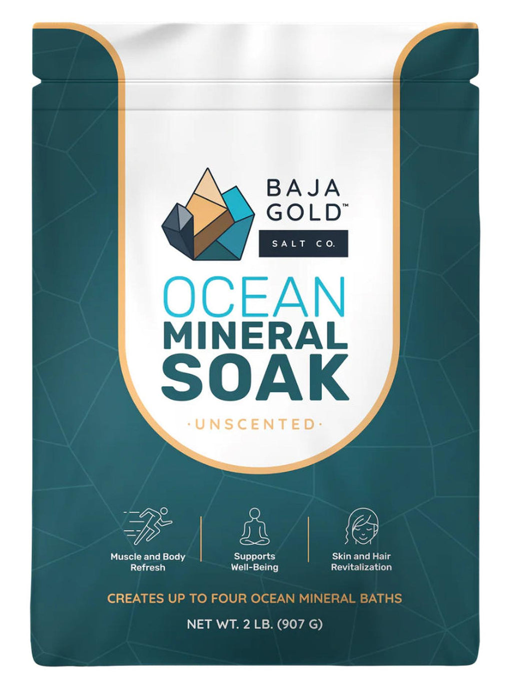 Baja Gold Ocean Mineral Soak package on a white background
