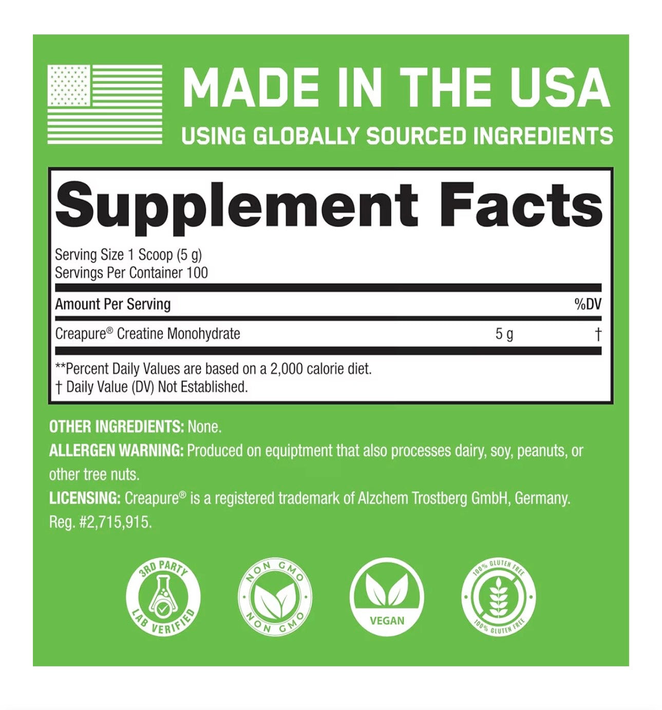 SteelFit USA  (Creapure®) 500 g – Unflavoured, Vegan, Gluten Free