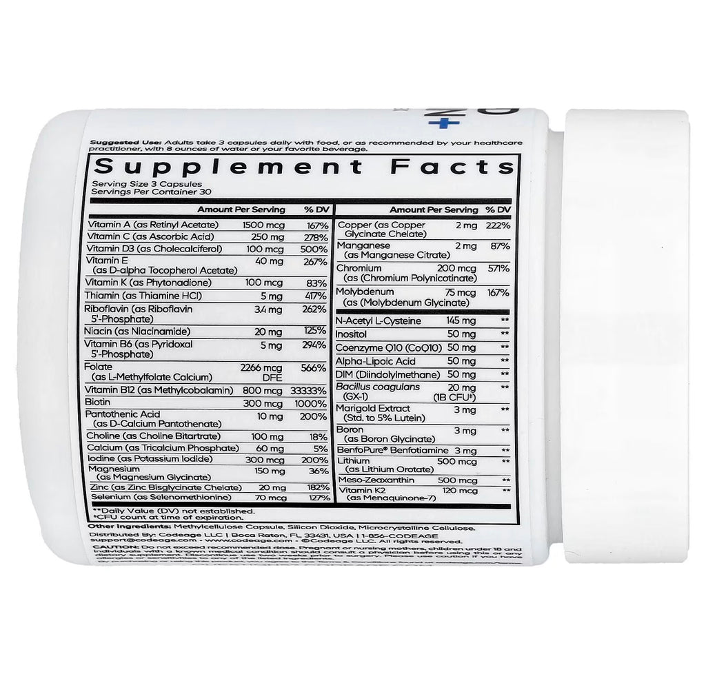Supplement facts label on a white background