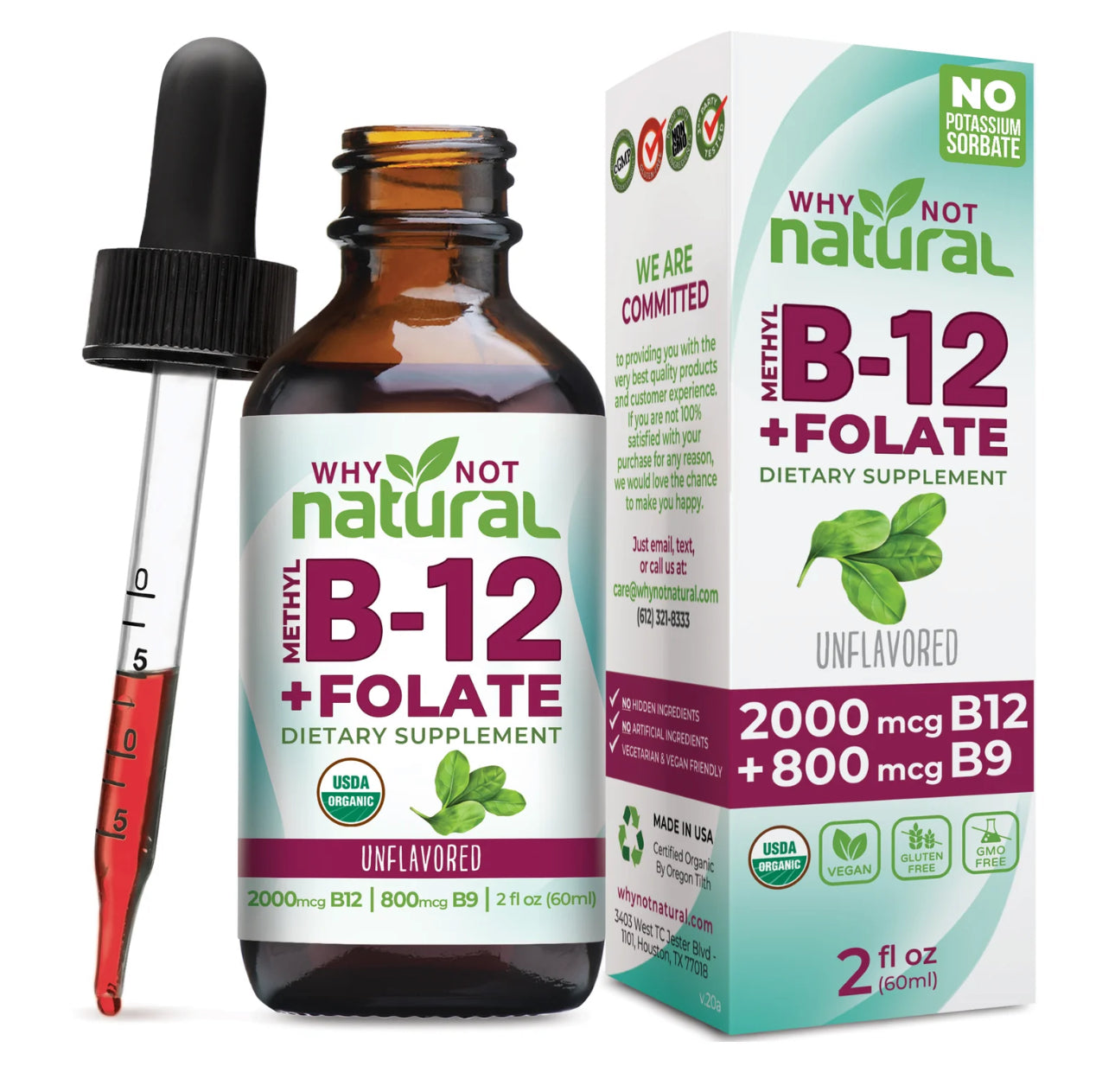 Why Not Natural Methyl B-12 + Folate Unflavoured Liquid – 60ml