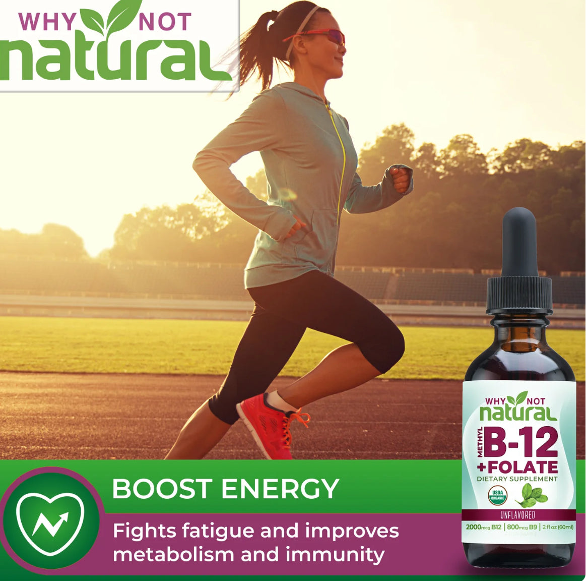 Why Not Natural Methyl B-12 + Folate Unflavoured Liquid – 60ml